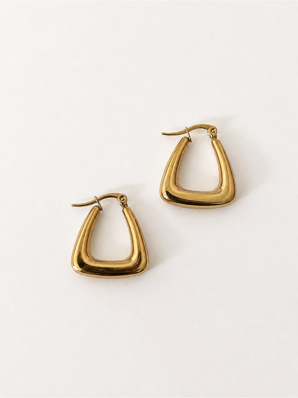 18K Gold PVD Minimalist Stainless Steel Hoop Earrings